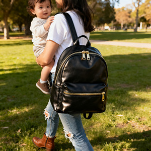 Nhà Sản Xuất Tùy Chỉnh Sang Trọng Vegan Da Bé Tã Túi Ba Lô Xác Ướp Thai Sản Tã Mẹ Du Lịch Túi Tổ Chức Cho Trẻ Sơ Sinh - Product Image 3