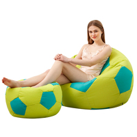 Fauteuil pouf en forme de ballon, tissu Oxford imperméable, motif de basket-ball et de football, pouf multicolores