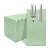 Serviettes jetables vertes avocat en papier Airlaid, pliées, épaissies, anti-poussière, pour hôtels et restaurants, personnalisables