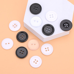 Custom Black &amp; White Polyester <strong>Buttons</strong> 2 &amp; 4 Holes round Pattern Flatback Style with Covered Resin Cheap Flatback <strong>Buttons</strong> - Product Image 2