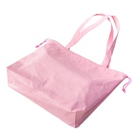 Biodegradable cordón ripstop dupont tyvek bolsa de mano de papel rosa