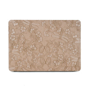 Étui rigide pour ordinateur <span class=keywords><strong>portable</strong></span> en cuir PU moderne, durable et protecteur, motif papillon et fleur, pour Macbook Air 13 M2/M3/M4 A2681 A3113 A3240 - Product Image 2