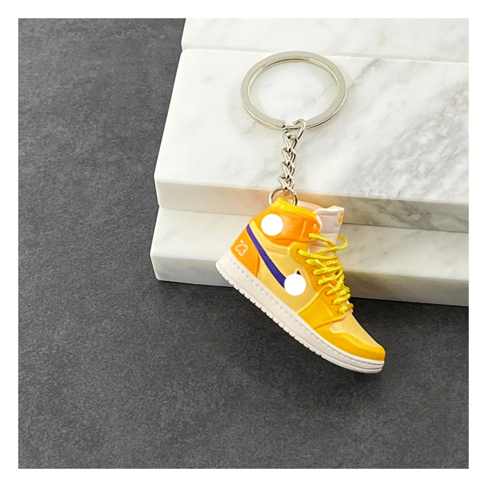 Gantungan kunci Pvc, gantungan kunci Pvc Mini J Ordan Air untuk Ce Aj1 gantungan kunci miniatur sepatu basket olahraga, gantungan kunci Sneaker dengan kotak dan tas