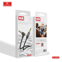 Cable de Audio AUX Espiralizado de 3.5mm Macho a Macho, Chapado en Oro de 1M, para Teléfono, Altavoz de Coche, MP4, Auriculares, Micrófono, Monitor
