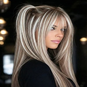 Nuovo Design Parrucca Ebraica con Pizzo Superiore in Capelli Europei Vergini con Riflessi Castani per Perdita di Capelli - Product Image 3
