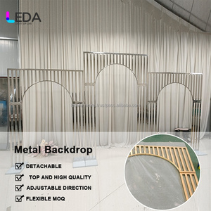 LEDA decorativo Metal brillante oro arco flor telón de fondo deshierbe soporte desmontable para decoración de eventos - Product Image 2