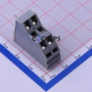 KFM736-5.0-2X2P Spring Terminal Block Through hole Component (THT),P=5mm Connector 5mm 4P 2 17A - Product Image 1