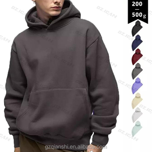 Chất Lượng Cao Boxy 380gsm Áo Các Nhà Sản Xuất Nặng Pháp Terry Nặng Unisex Hoodies Trống Màu Đen Hoodies Người Đàn Ông - Product Image 2