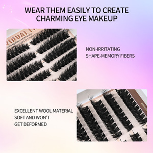 Vente en gros de cils individuels faits à la main pour cils en grappe, logo personnalisé, faux cils en vison, pointe en épine, 12 rangées, mélange de volume méga, 10D-20D - Product Image 5