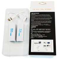 Kabel Senye USB 2.0 RJ45 200M Extender Melalui Koneksi Cat5E/6 PC Tahan Api & ABS Harga Pabrik Bisa OEM untuk Laptop Output DC