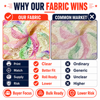 Tela de Encaje Estampada 100% Poliéster Elástica, Tejido de Punto con Diseño Floral Colorido para Vestidos de Novia, Ropa de Dormir, Lencería y Prendas de Superposición, Suave