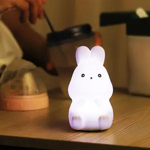 ไฟกลางคืนรูปหมี/กระต่ายซิลิโคน LED สำหรับเด็ก  ปรับแต่งได้ ใช้ในบ้าน/ข้างเตียง - Product Image 2