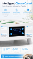 Lit pour animaux de compagnie ovale surélevé de luxe avec écran numérique, lit thermostatique pour chat, lit de sommeil respirant pour animaux de compagnie d'intérieur, OEM disponible
