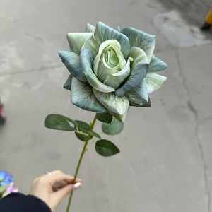 Duy Nhất Thân Cây Tăng Bán Buôn Vải Hoa Màu Đen 14Cm Lớn Tăng Nhân Tạo Lớn Hoa Hồng Trắng Cho Cawell - Product Image 4