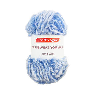 Yumuşak el örgü fantezi kabarık peluş desen tığ hantal Polyester vizon sahte kürk iplik örgü şapka için - Product Image 1