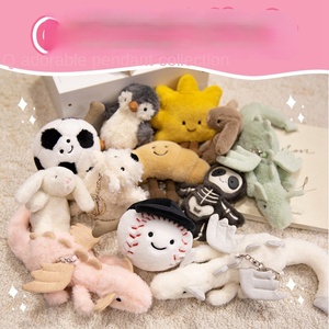 Móc khóa mèo Jelly Fun siêu mềm mại, mặt phẳng, hình quả cầu có sừng, trang trí túi xách, nhồi bông PP, bán buôn, đồ chơi giảm stress - Product Image 3