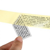 Étiquettes adhésives personnalisées noires sur transparent, autocollants PVC imperméables transparents pour l'étiquetage ; Modèle PRT sur mesure, origine Zhejiang
