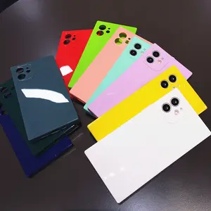 Candy Color TPU Square Phone Case Shockproof Soft Back Cover Mobile Shell For Phone 15 Pro 14 Pro 13 Mini 12 11 Pro Max 119/128