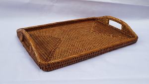 Plateau en rotin naturel fait main de haute qualité, best-seller populaire, certifié CE, couleur/design personnalisable pour le rangement à domicile - Product Image 2