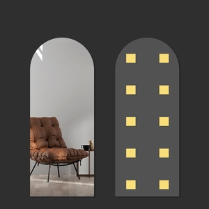 Miroir mural en acrylique flexible incassable, design moderne argenté, auto-adhésif, sans verre, pour la décoration de la maison, idéal pour la salle de bain - Product Image 3