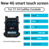 Navigation GPS à écran vertical pour Cadillac Escalade 2007-2014 Android Auto Stereo autoradio lecteur multimédia unité principale 128GB