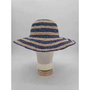Natural Blue Crochet <b>Straw</b> <b>Hat</b> M Casual Sun Protection Wide Brim Summer Beach <b>Hat</b> - Product Image 3