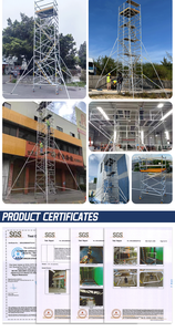 Échelle d'escalade droite en alliage d'aluminium moderne simple Double large ensemble complet roues surélevées/abaissées pédales épaisses échafaudage pour - Product Image 5