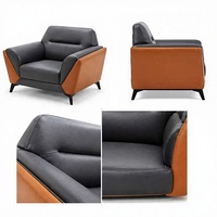 Ensemble de canapés sectionnels en cuir PU de luxe italien, style moderne nordique, trois places, pieds en acier inoxydable, dossier en bois massif, garantie 1 an