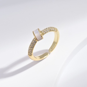 custom Minimalist plata 925 Silver cross Pearl <b>Ring</b> <b>adjustable</b> Geometric Design Women's Everyday Wear gold plated Stacking <b>Rings</b> - Product Image 3