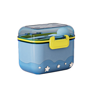 Portable Baby Formula <b>Box</b> 360ml Double Layer Airtight With Spoon And Fork For Newborns 0-12 Months - Product Image 2