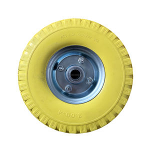 पु फोम व्हील 3.00-4 फ्लैट मुक्त pu फोम ठोस टायर हाथ ट्रॉली व्हील और टायर - Product Image 1