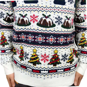 Оптовая продажа трикотажный свитер из 100% полиэстера, мужской пуловер с уродливым вырезом, Рождественский свитер на заказ, джемпер - Product Image 6