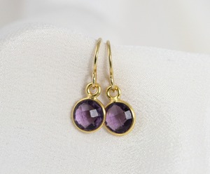 Thạch Anh Tím Thả Bông Tai Vòng Đá Tự Nhiên Với Bạc Mạ Tai Dây February Birthstone Đồ Trang Sức Cho Phụ Nữ - Product Image 4