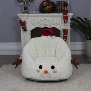 2023 vente chaude mignon bonhomme de neige forme blanche enfants pouf bébé personnalisé en gros pouf chaise coussin chaise pour enfants - Product Image 5
