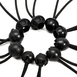 Vente en gros de cordes élastiques boule noire 13 pouces 4mm élastiques d'arrimage en latex caoutchouc polyester pour tente extérieure - Product Image 5