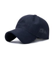 Casquette de baseball perforée au laser à séchage rapide, chapeau de sport en maille respirante, casquette de course unisexe réglable, logo personnalisé