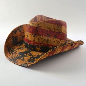 Sombrero de Vaquero de Paja para Hombre de Alta Calidad, Sombrero de Paja con Ala Enrollable, Sombreros con Bandera de Estados Unidos, Sombrero de Vaquero Occidental - Product Image 2
