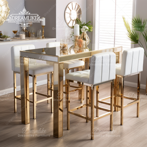 Tavolo da Bar rettangolare di lusso in oro rosa Design moderno in metallo Cocktail di nozze banchetto Bar per Hotel e <span class=keywords><strong>ristoranti</strong></span> - Product Image 1