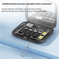 Kit de câble USB Type-C multifonctionnel 6-en-1 60W 3A à charge rapide avec support de téléphone miroir et adaptateur de voyage pour iOS/Android