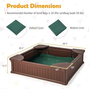 Meilleure vente <span class=keywords><strong>Bac</strong></span> à <span class=keywords><strong>sable</strong></span> <span class=keywords><strong>carré</strong></span> en plastique HDPE 4 places avec base et couvercle pour enfants - Product Image 2