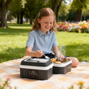 Boîte à lunch électrique en acier inoxydable 1,5 L 110-220 V avec affichage numérique LED et fonction minuterie, portable pour la maison et la voiture – Moules exclusifs - Product Image 6
