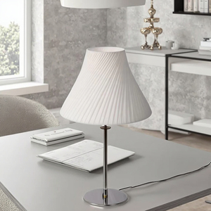 Độc đáo hiện đại trang trí hat Shaped trắng xoắn xếp li chụp đèn bàn với <span class=keywords><strong>Chrome</strong></span> cơ sở cho khách sạn nhà trang trí - Product Image 4