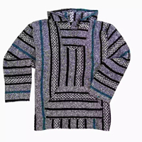Sweat-shirt poncho Rasta personnalisable 5XL 100% coton Jerga Sweats tactiques Laine mexicaine Baja Hoodie pour hommes