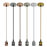 Base de lampe en laiton à faire soi-même avec douille de lampe en cuivre E26/E27, noire avec câble, pièces de roseau de plafond vintage pour luminaire