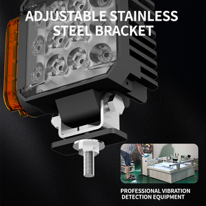 New Outdoor Dual Color Signal <b>Spot</b>/Flood Lamp Powerful Auxiliary 50w Heavy Duty square Ip68 Waterproof <b>Led</b> Working Light - Product Image 4
