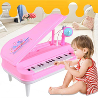 Jouets de batterie et de percussion pour enfants Jumon avec microphone - Instrument de musique éducatif en plastique de 24 pièces pour enfants