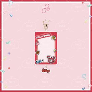 Kartun lucu KPOP dua kali tempat kartu gantungan kunci kecil akrilik bingkai kartu dengan liontin untuk kartu kecil aksesoris hadiah untuk penggemar - Product Image 5