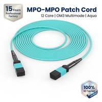 Kabel Patch Fiber Optik Wanbao Harga Pabrik 12 Core OM3 Multimode MPO ke MPO LSZH 3.0mm untuk Pusat Data 40G/100G