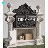 Boîte aux lettres de luxe en marbre sculpté, bronze coulé, pour extérieur, villa, décorative