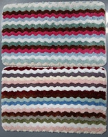 Tapis de sol floqué en gros directement de l'usine, tapis de salle de bain d'hôtel tissé antidérapant absorbant résistant à l'eau, motif vague coloré pour la maison